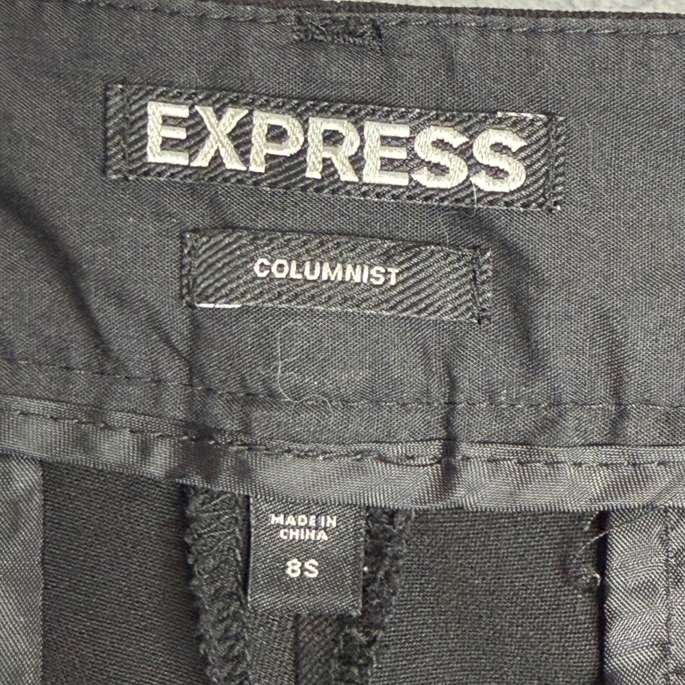 Express Columnist Pants Womens 8 Short Petite Black Preppy Career Wear Straight - Picture 3 of 8